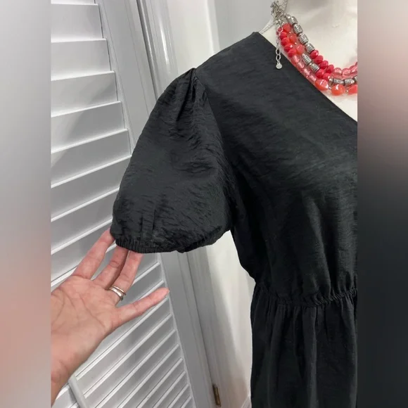 Simply Vera Vera Wang Black Short-Sleeve Maxi Dress, Size L - Picture 6 of 10